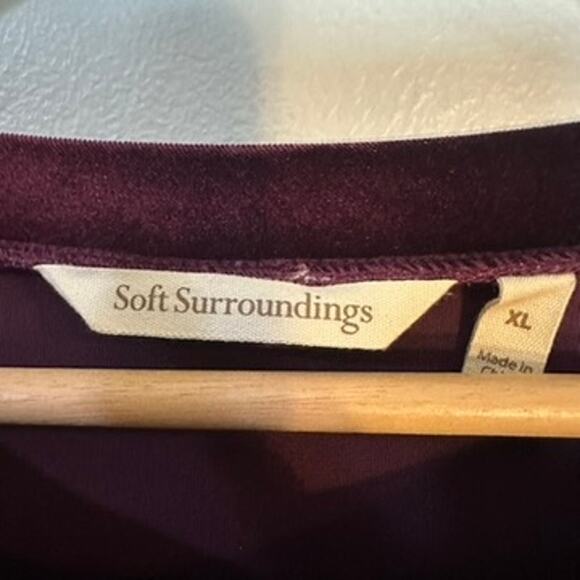 Soft Surroundings SZ XL Lisabetta GORGEOUS Purple Velvet Dress Long Sleeve EUC - Picture 7 of 10